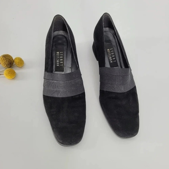 STUART weitzman suede black heel pumps size 8 - Picture 3 of 12